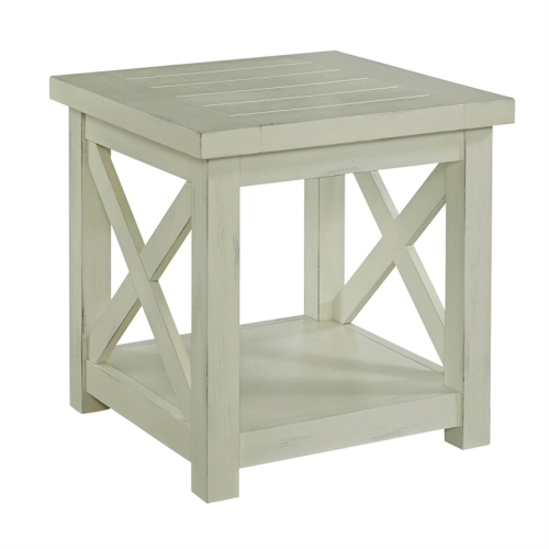 Homestyles Seaside Lodge Wood End Table in Off White