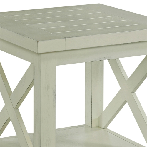 Homestyles Seaside Lodge Wood End Table in Off White