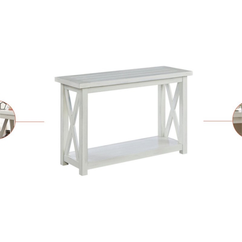 Homestyles Seaside Lodge Wood Console Table in Off White