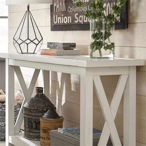 Homestyles Seaside Lodge Wood Console Table in Off White