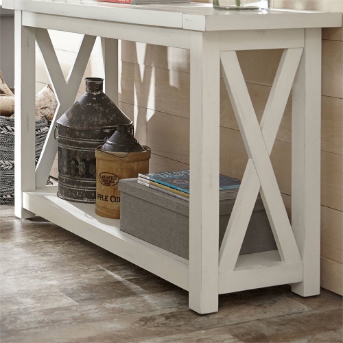 Homestyles Seaside Lodge Wood Console Table in Off White