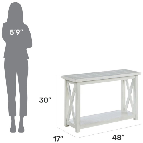 Homestyles Seaside Lodge Wood Console Table in Off White