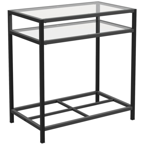 SAUDER  Carolina Grove Tempered Glass Top And Metal End Table In Black