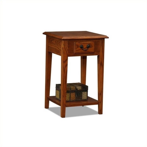 BOWERY HILL  Shaker Square End Table In Medium Oak Finish