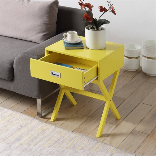 Pemberly Row One-Drawer End Table in Yellow Wood
