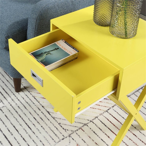 Pemberly Row One-Drawer End Table in Yellow Wood