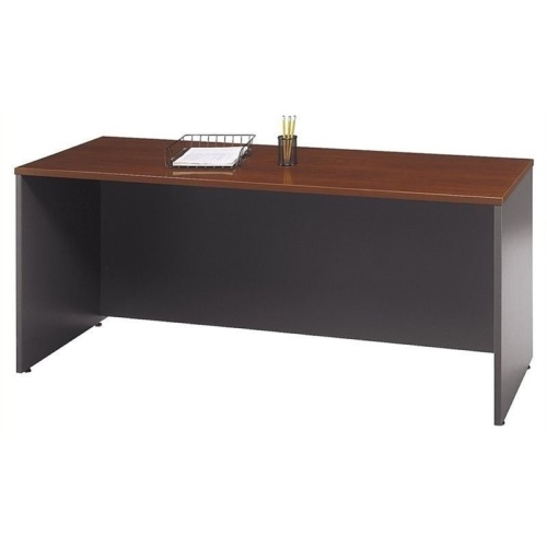 Bowery Hill 72" Corner Credenza Computer Desk in Hansen Cherry