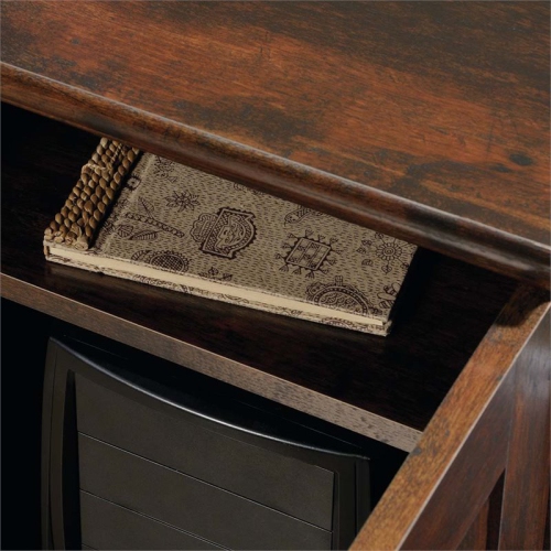 Sauder Harbor View Corner Traditional Wood Computer Desk in Curado Cherry