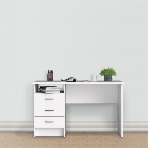 Tvilum Whitman Contemporary 3 Drawer Writing Desk in White