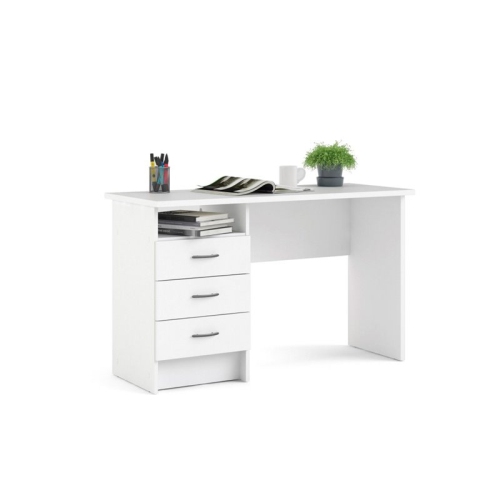 Tvilum Whitman Contemporary 3 Drawer Writing Desk in White