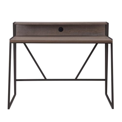 70010-ROGM Fletcher, bureau de 44 long. X 23.75 larg., chêne roughsont/bronze industriel