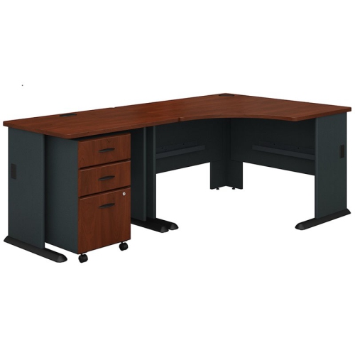 BBF  Series A 83" L Shaped Excecutive Desk In Hansen Cherry - Engineered Wood