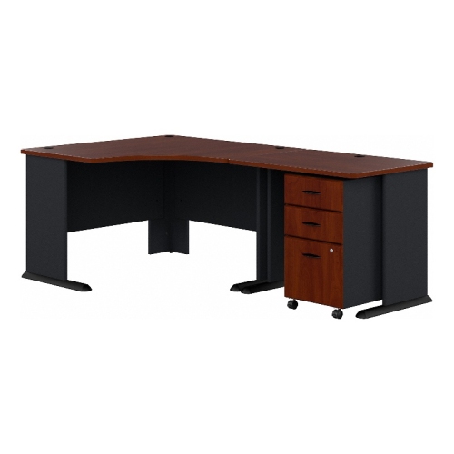 Series A 83" L Shaped Excecutive Desk in Hansen Cherry - Engineered Wood
