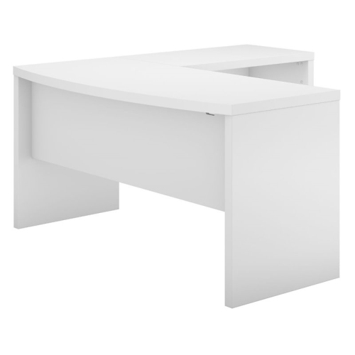 BBF  Echo Bow Front L Shaped Desk In Pure - Engineered Wood In White