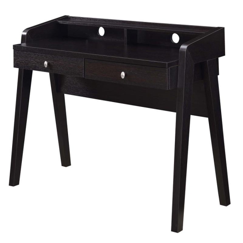 CONVENIENCE CONCEPTS  Newport Deluxe Two-Drawer Desk With Shelf In Espresso Wood Finish