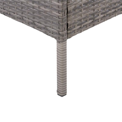 CorLiving 7pc Patio Sectional Set with Chair - Blended Grey with Blue Cushions