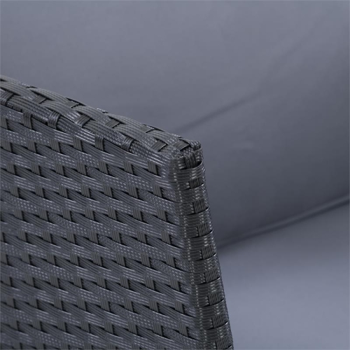 CorLiving Patio Sectional 6pc - Black with Ash Gray Cushions