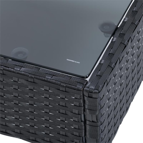 CorLiving Patio Sectional 6pc - Black with Ash Gray Cushions