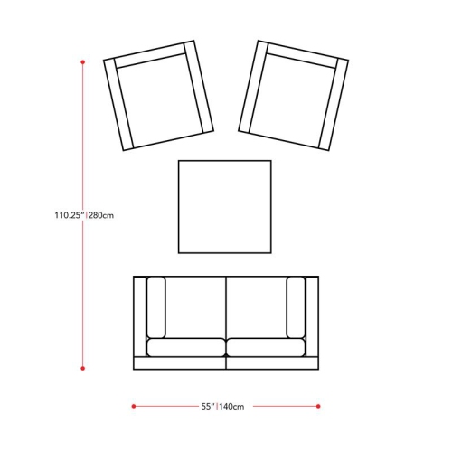 CorLiving Patio Sofa Sectional Set 5pc - Grey with Blue Fabric Cushions