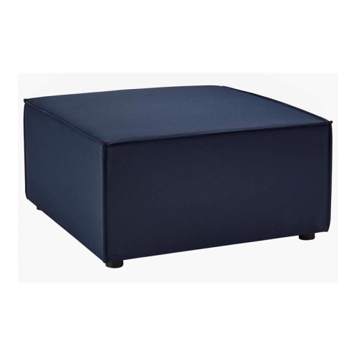 MODWAY  Saybrook Upholstered Fabric Outdoor Patio Sofa Ottoman In In Navy