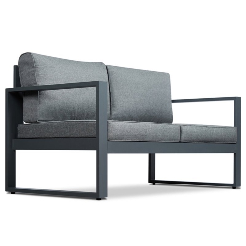 Real Flame Baltic Aluminum Patio Loveseat in Gray