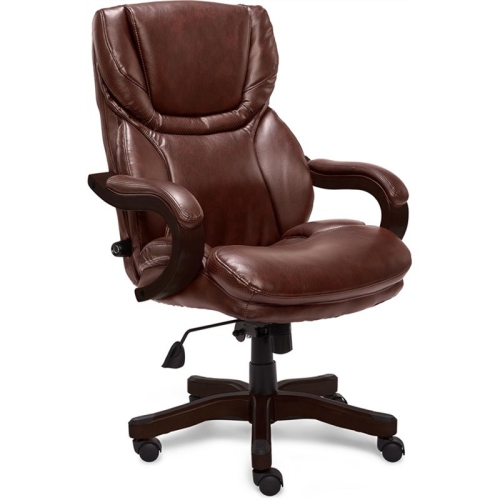 Scranton & Co Executive Office Chair in Brown Bonded Leather