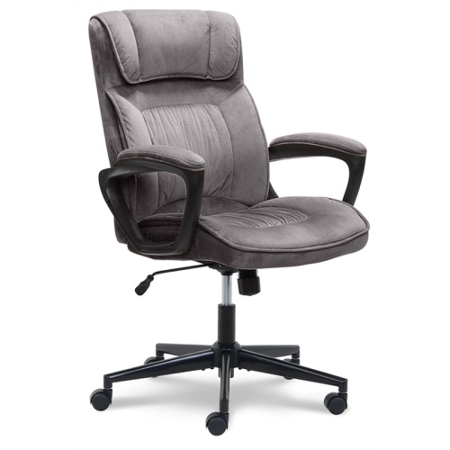 SCRANTON & CO  Executive Office Chair In Velvet Gray Microfiber Base In Black