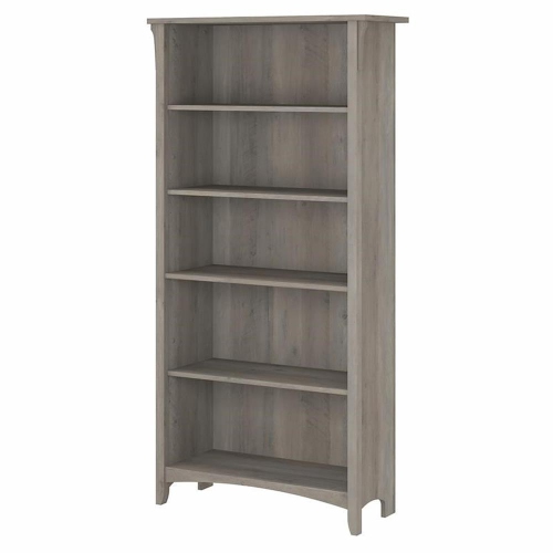 BUSH  Furniture Salinas Tall 5 Shelf Bookcase In Driftwood In Gray Great Deal