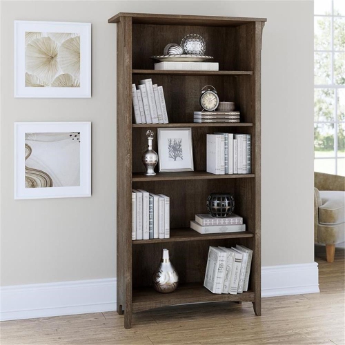 Salinas Tall 5 Shelf Bookcase in Ash Brown - Engineered Wood