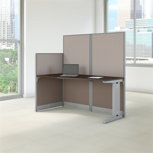 Scranton & Co Furniture 65W x 33D Cubicle Workstation in Cherry