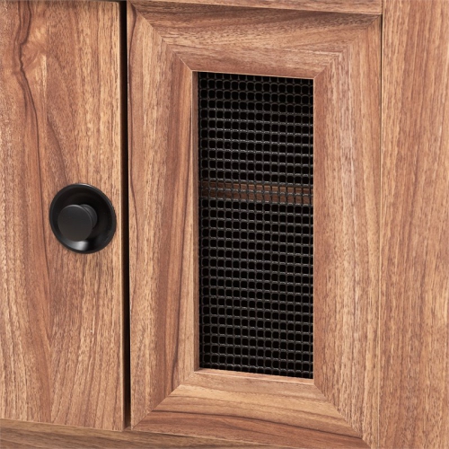 Baxton Studio – Banc de rangement pour chaussures en bois à 2 portes en similicuir brun Valina, 5 tablettes