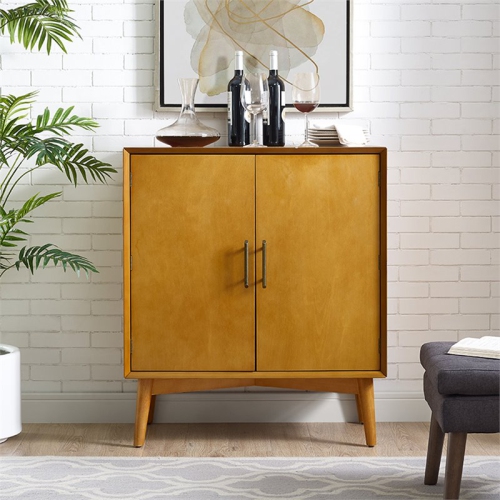 Pemberly Row 2 Door Bar Cabinet in Warm Acorn