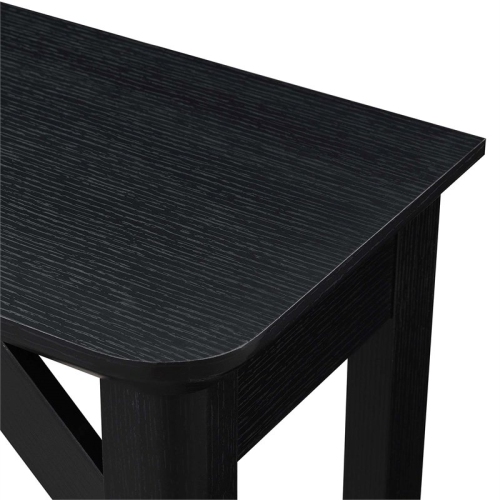 Convenience Concepts Winston Hall Table with Shelf in Black Wood Finish