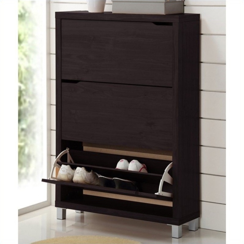 BOWERY HILL  Modern Shoe Cabinet In In Dark Brown
