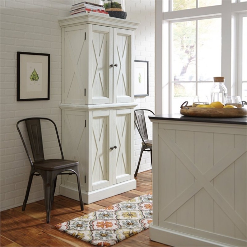 Homestyles Seaside Lodge Wood Pantry in Off White