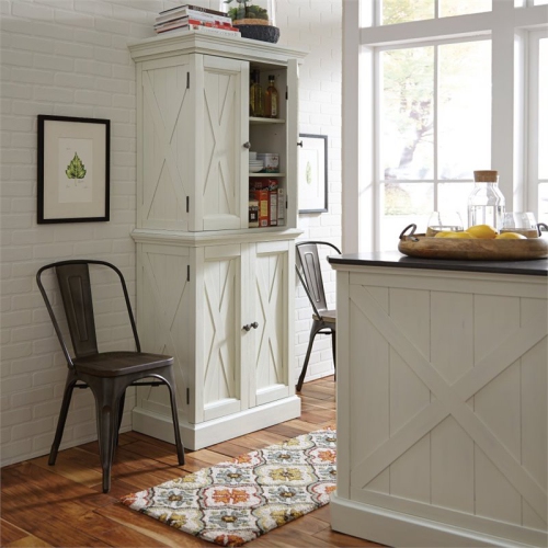 Homestyles Seaside Lodge Wood Pantry in Off White