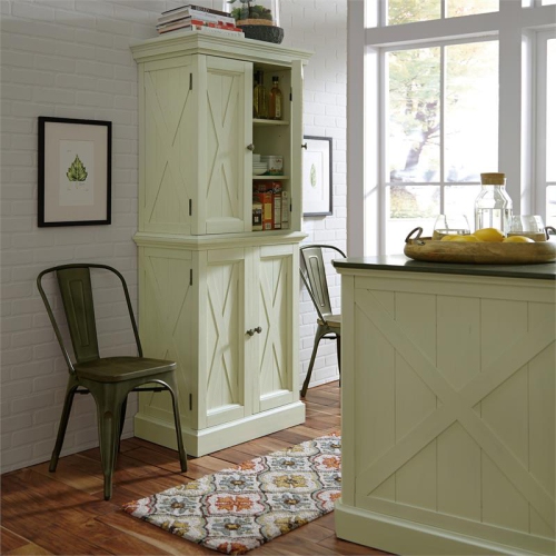 Homestyles Seaside Lodge Wood Pantry in Off White