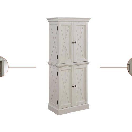 Homestyles Seaside Lodge Wood Pantry in Off White