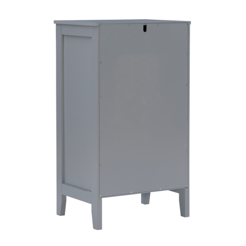 Linon Betty Small Wood and Glass Cabinet in Gray
