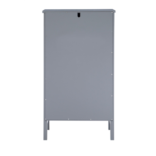 Linon Betty Small Wood and Glass Cabinet in Gray