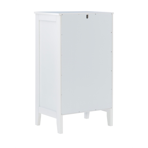 Linon Betty Small Wood and Glass Cabinet in White