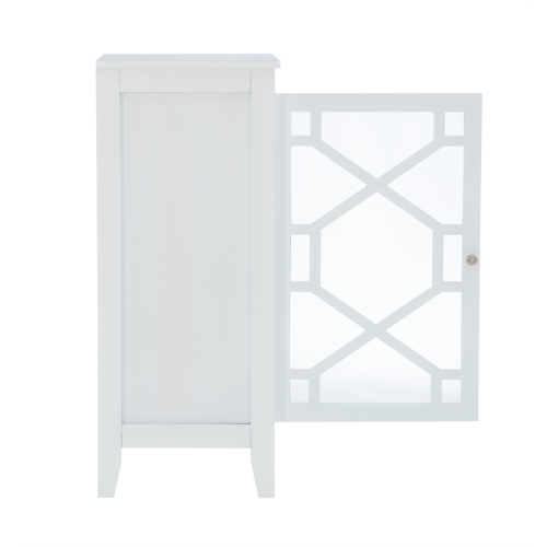 Linon Betty Small Wood and Glass Cabinet in White