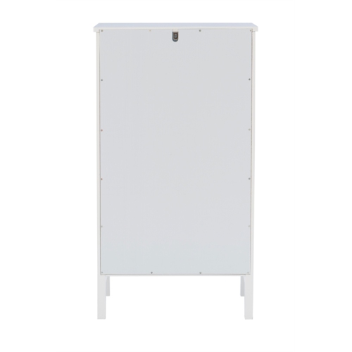 Linon Betty Small Wood and Glass Cabinet in White
