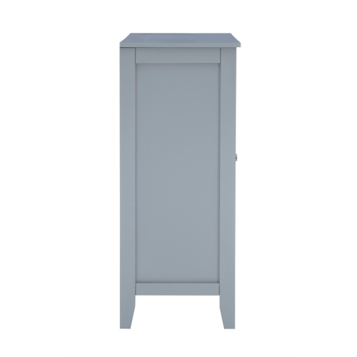 Linon Betty Wood and Glass Large Cabinet in Gray