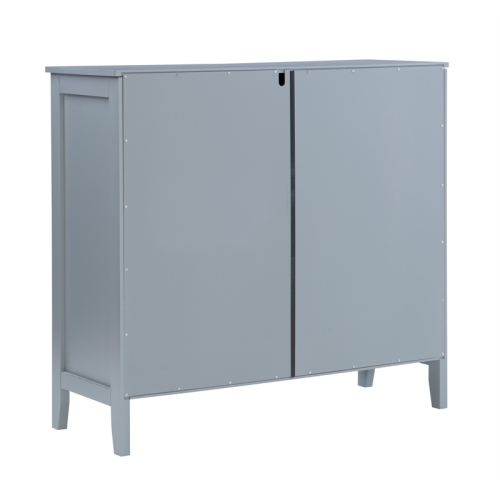 Linon Betty Wood and Glass Large Cabinet in Gray