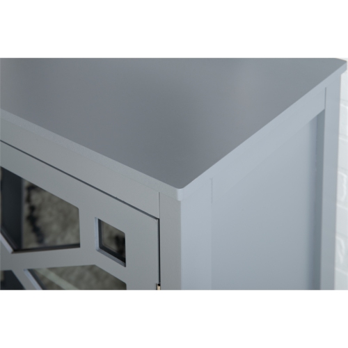 Linon Betty Wood and Glass Large Cabinet in Gray