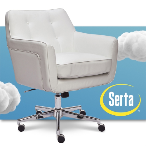 Scranton & Co Modern Home Office Chair White Bonded Leather