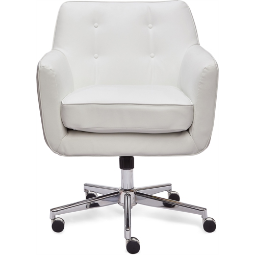 Scranton & Co Modern Home Office Chair White Bonded Leather