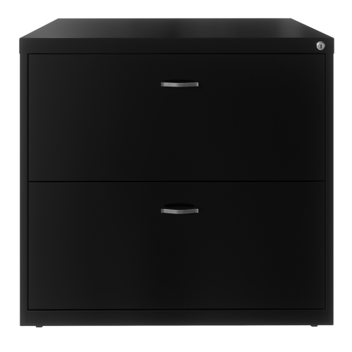 Hirsh Home Office Style Lateral Metal File Cabinet 30 in. Wide 2 Drawer Black
