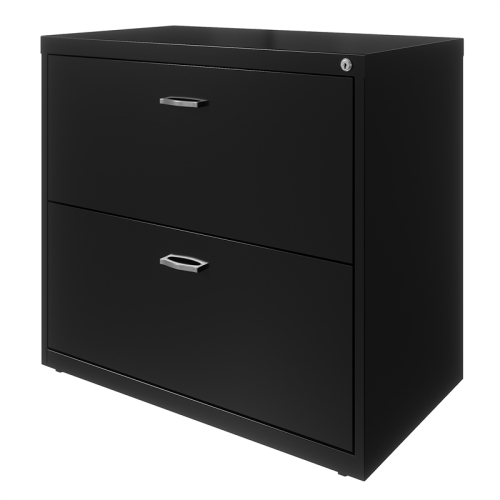 Hirsh Home Office Style Lateral Metal File Cabinet 30 in. Wide 2 Drawer Black